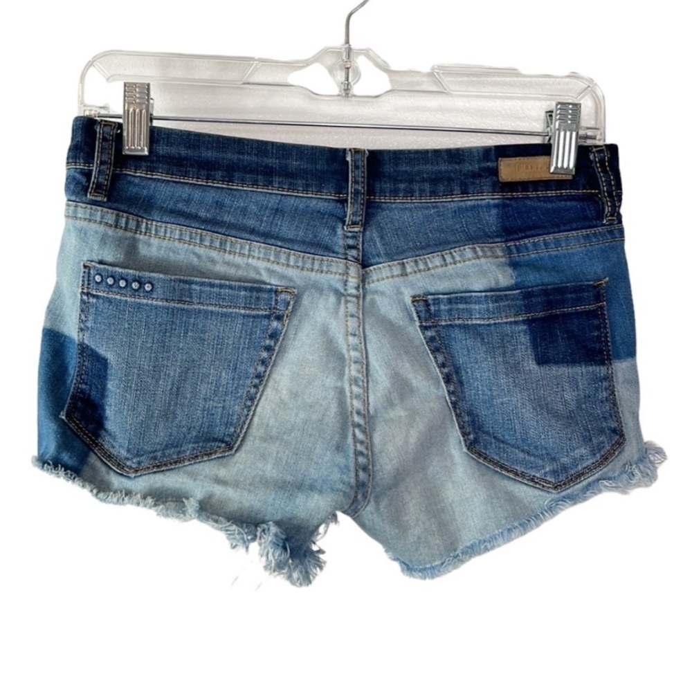 Blank NYC Andrea Frost Cuff Off Shorts Women's Size 25 Blue Patchwork Denim - Picture 2 of 14